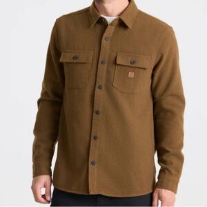 ROAK NORDSTROM SOLID FLANNEL SHIRT BLACK - XS (USED OTTER BROWN FOR MODEL)